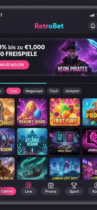 Mobile Erfahrung im Browser – RetroBet
