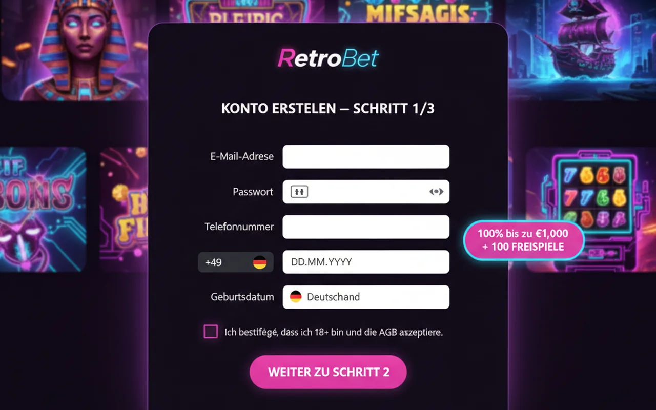 Registrierung in unter 60 Sekunden – RetroBet